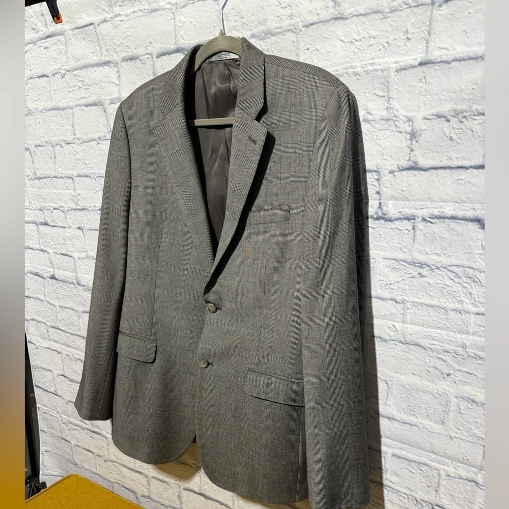 Men’s Y2K Lauren Ralph Lauren Black & White Houndstooth Blazer, Size 42L